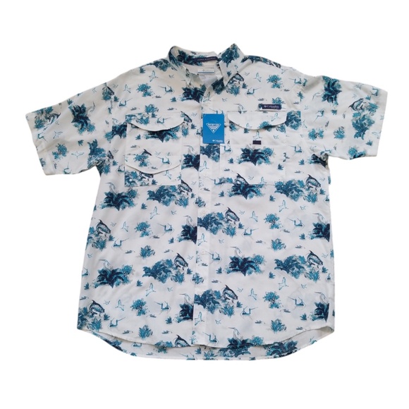Columbia Men's Super Bonehead Classic Short Sleeve Button‎ Down Shirt Large NEW - Picture 1 of 13